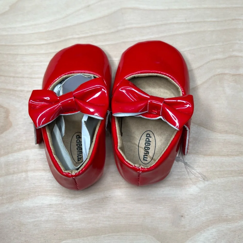NWT Cute Baby Girl Soft Soled PU Leather Shoes Infant Moccasin 12-18 Months